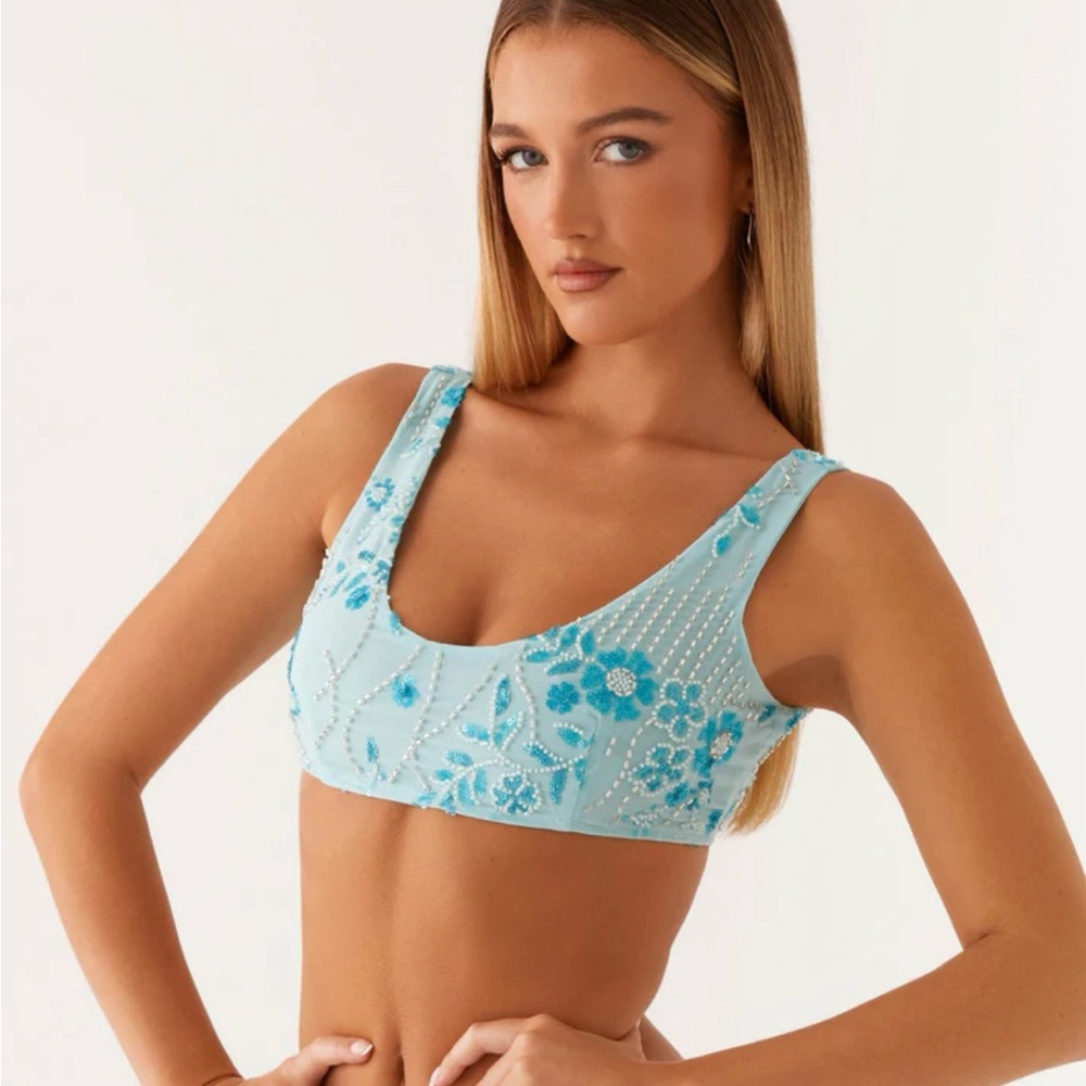 Peppermayo Light Blue Floral Bralette